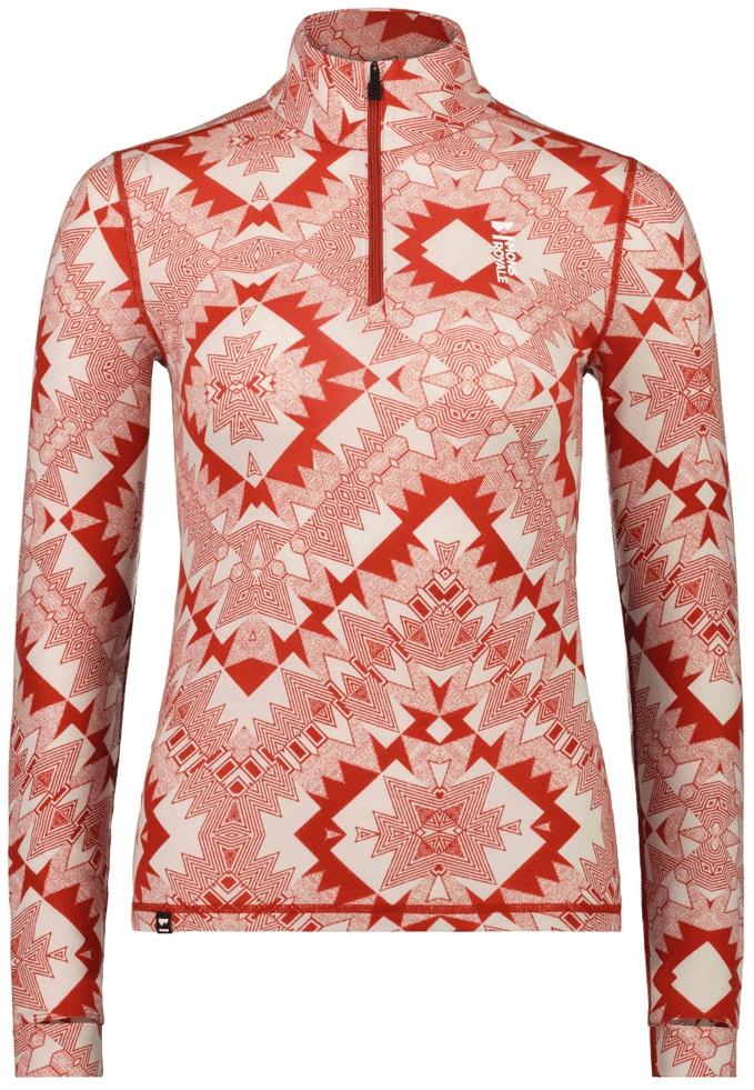 Mons Royale Cascade Merino Flex 200 1/4 Zip naisten kerrastopaita, Retro Red Nordtek