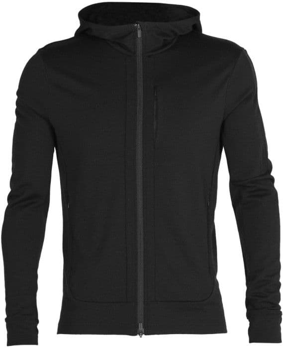 Icebreaker Quantum III LS Zip Hood merinovillapaita, musta