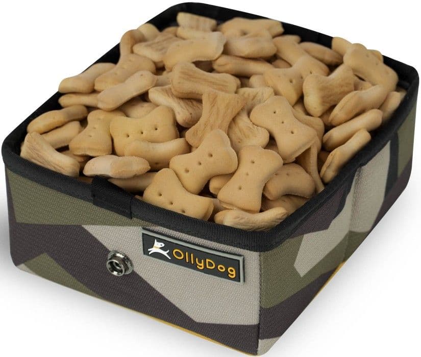 OllyDog Crumple Travel Bowl koirien matkakuppi, camo, 0,5L