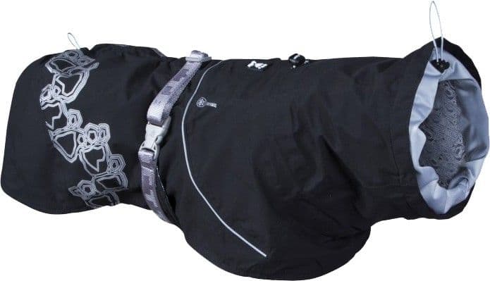 Hurtta Drizzle koiran sadetakki, korppi 60-70 cm