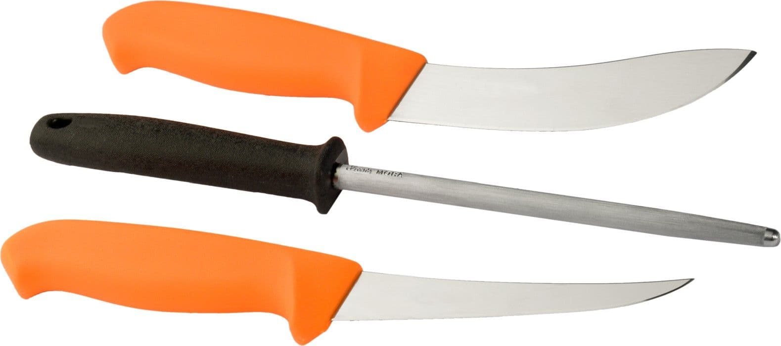 Morakniv Metsästyssetti Oranssi 2 veistä + teroituspuikko