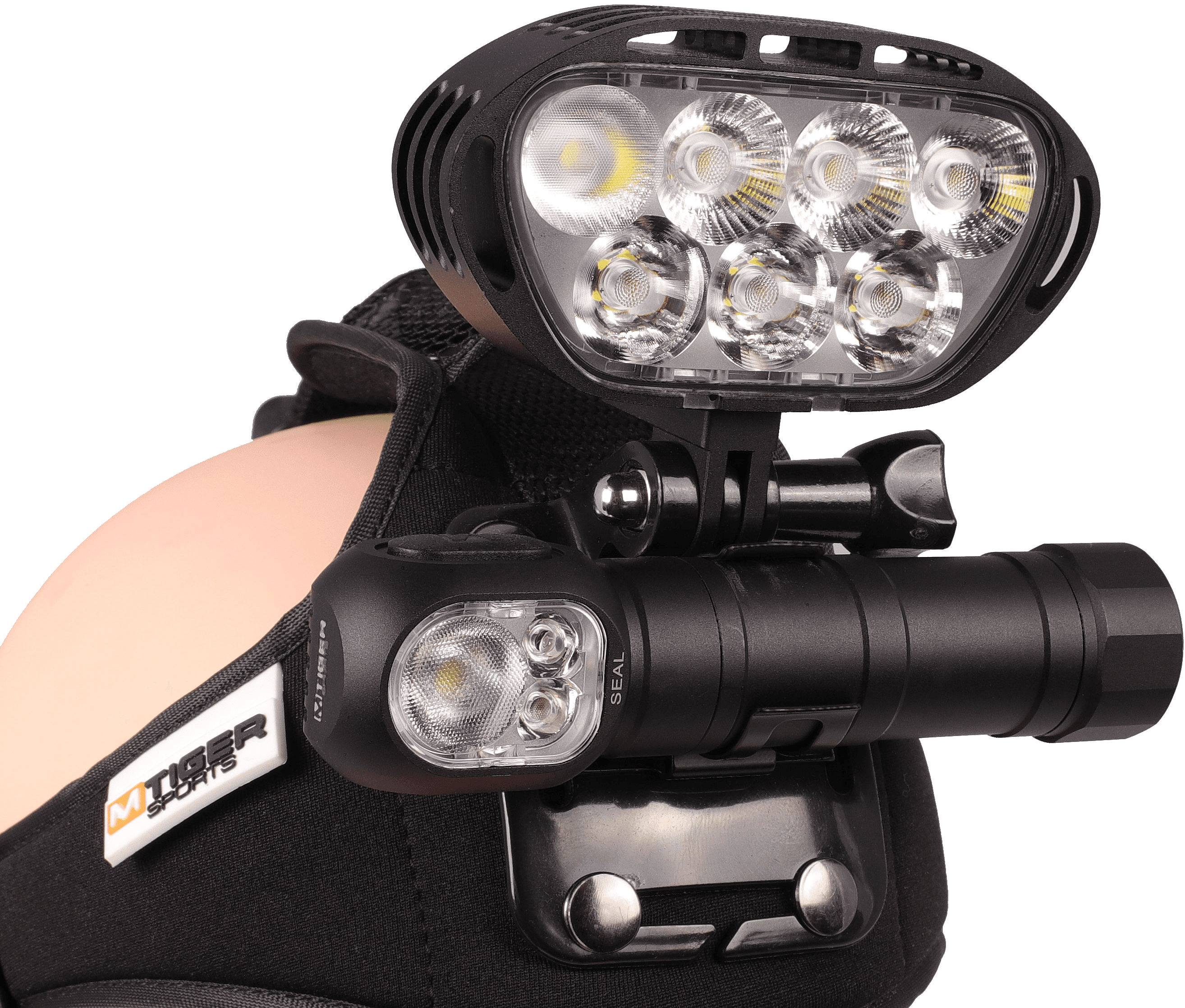M Tiger Sports S.E.A.L Multi -otsalamppu/taskulamppupaketti 1200 lm
