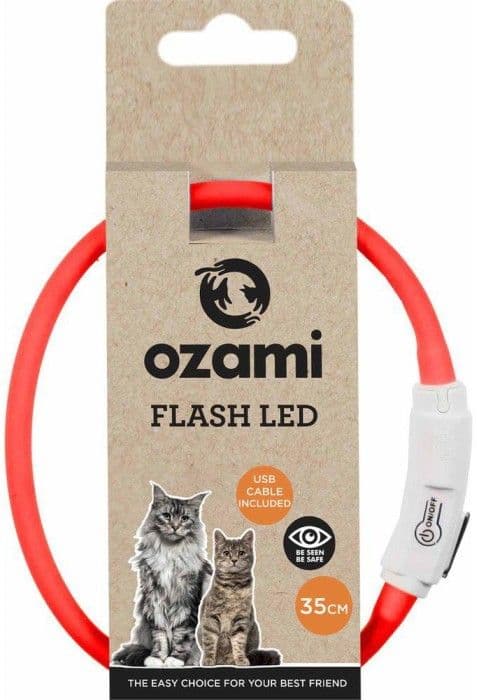 Ozami Halsband Flash Led punainen 35 cm