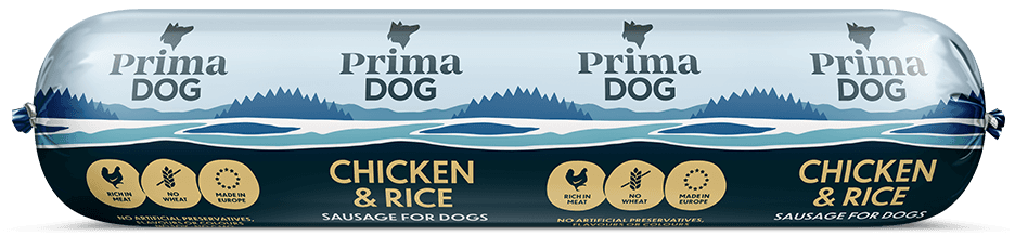 PrimaDog Chicken & Rice -koiranmakkara 800 g