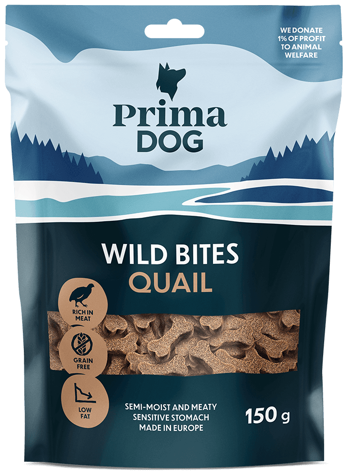 PrimaDog Wild bites Viiriäinen ja Orapihlaja 150G