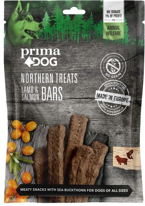 PrimaDog Northern Treats lammas-lohitanko viljaton koiranherkku 80 g