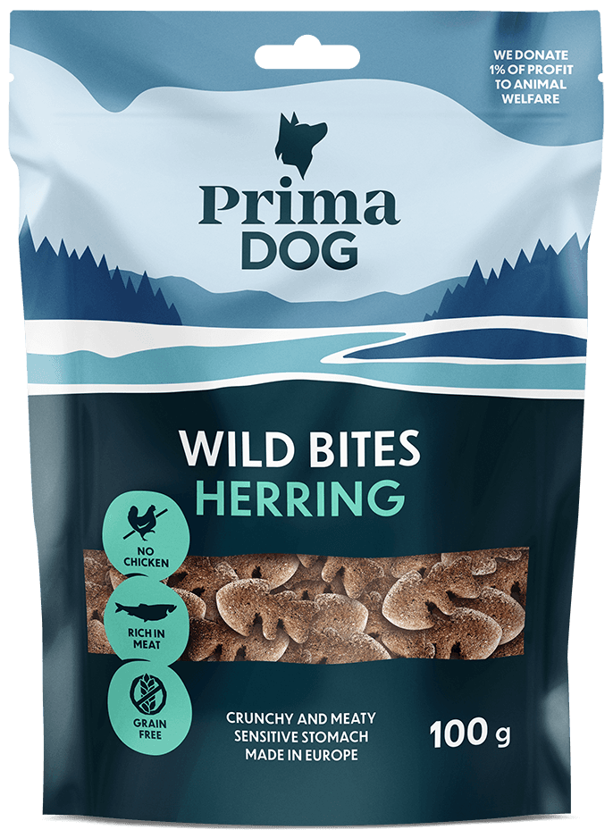 PrimaDog Prima Wild Bites Silli ja Mausteneilikka, 100 g