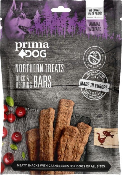 PrimaDog Prima Northern Treats Ankka-sillitanko -koiranherkku 200 G