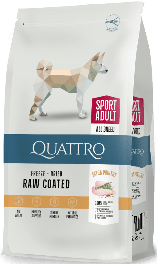 Quattro All Breed Active Adult kuivaruoka, 12 kg