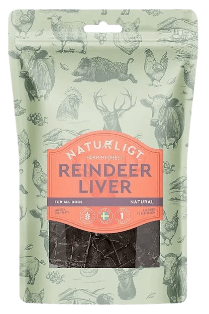 Naturligt Hundtugg Naturligt Farm & Forest Reindeer Liver makupalat, 120g