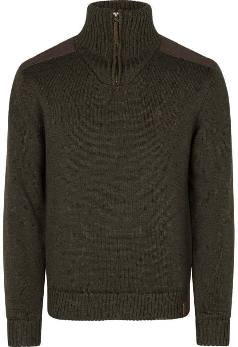 Seeland M's Haze Windbreaker Knitted Sweater Tummanruskea