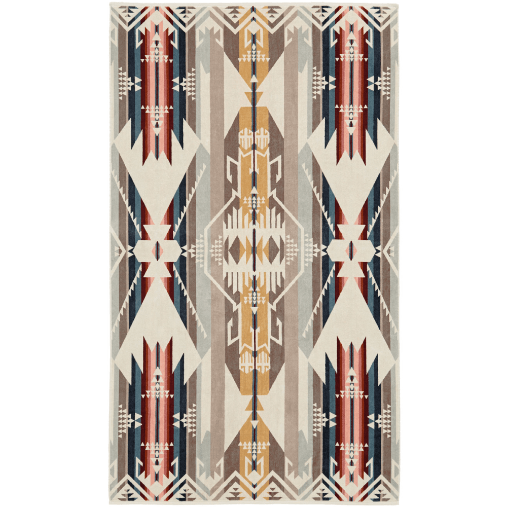 Pendleton Oversized Jacquard Spa Towel White Sands Tan