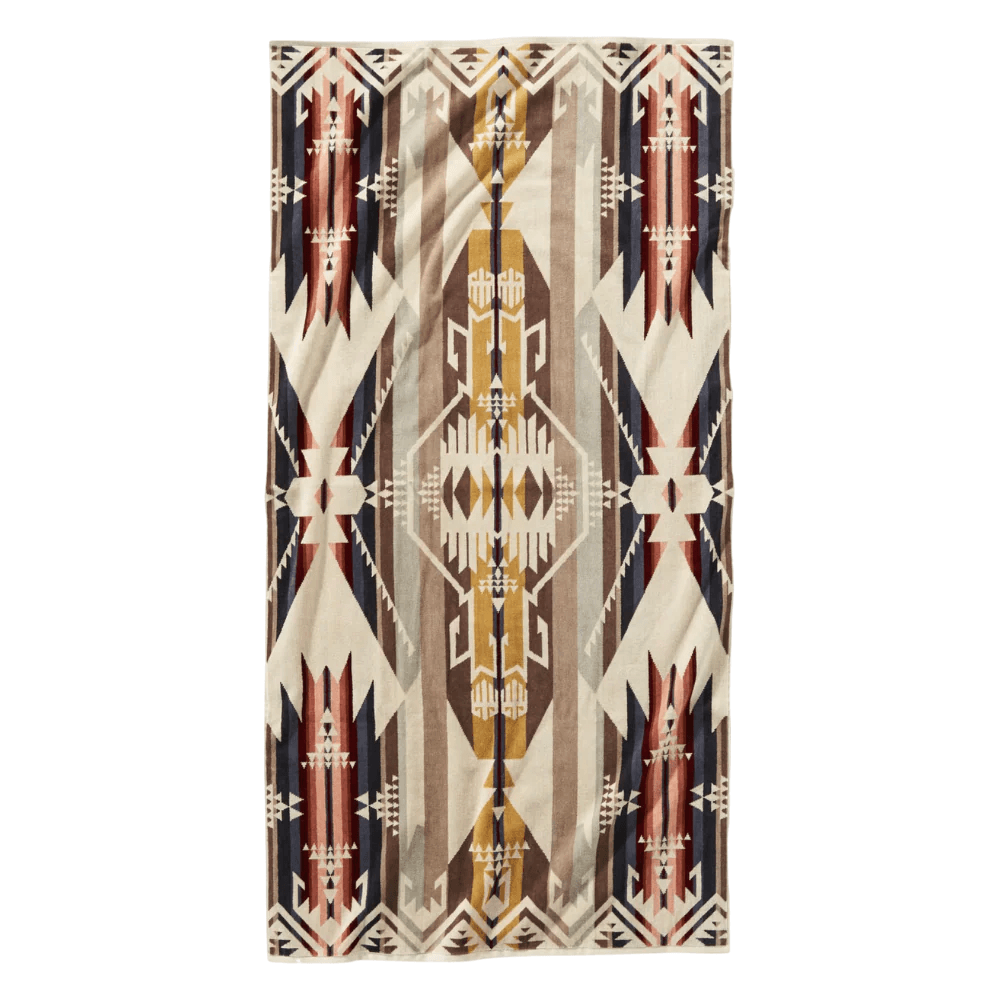 Pendleton Jacquard Bath Towels White Sands Tan