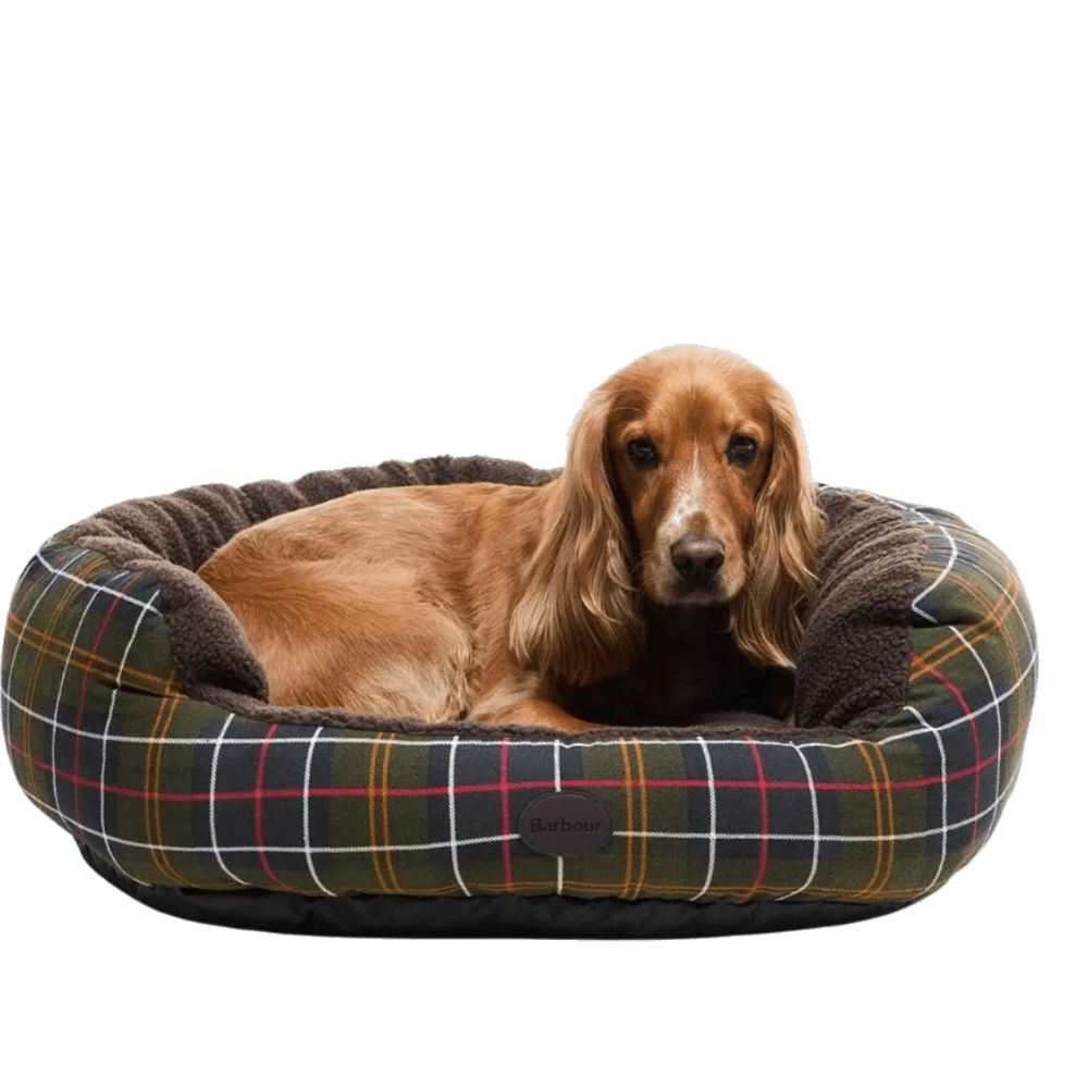 Barbour Round Dog Bed 30'' Classic Tartan