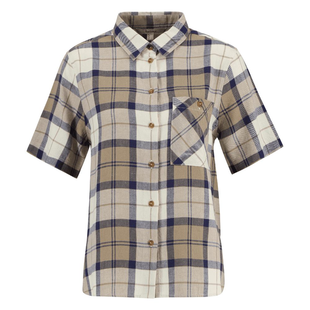 Barbour Fern Ss Shirt Dress Navy Tartan