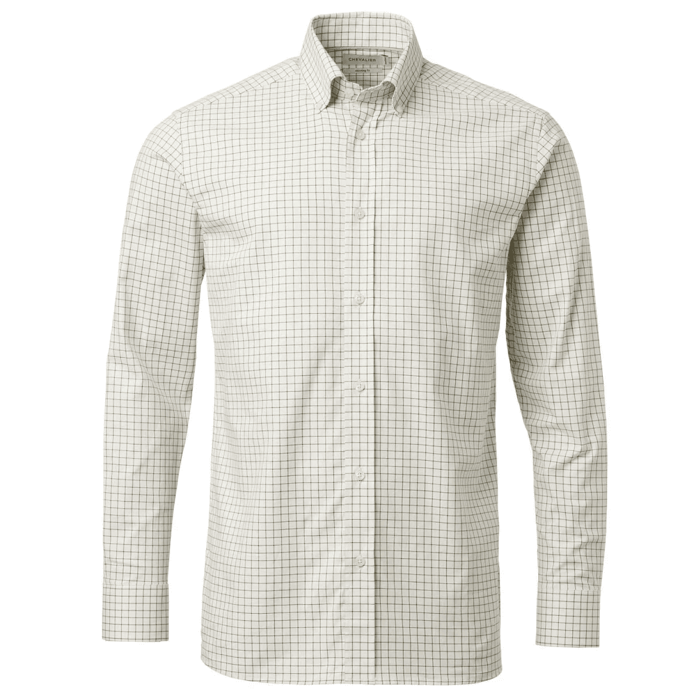 Chevalier Baron Shooting Fit Stretch Shirt Men Highland Green Tattersall