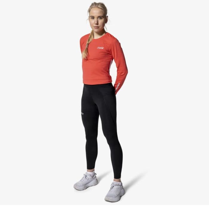 Swix Pace korkeavyötäröiset juoksuleggingsit koko L - Musta, täydellinen kylmiin sääolosuhteisiin ja mukavuuteen