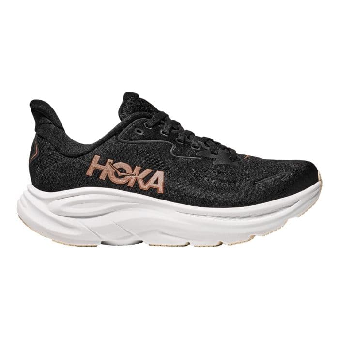 HOKA® Clifton 10 Naiset Musta/Ruusukulta – Mukavuus ja suorituskyky juoksuharjoituksiin, koko 36-42