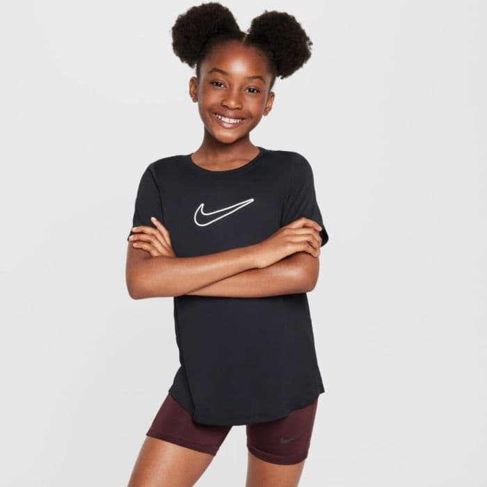 Nike Dri-FIT One STD Short Sleeve Tee K. XS 122-128 Musta Lapset