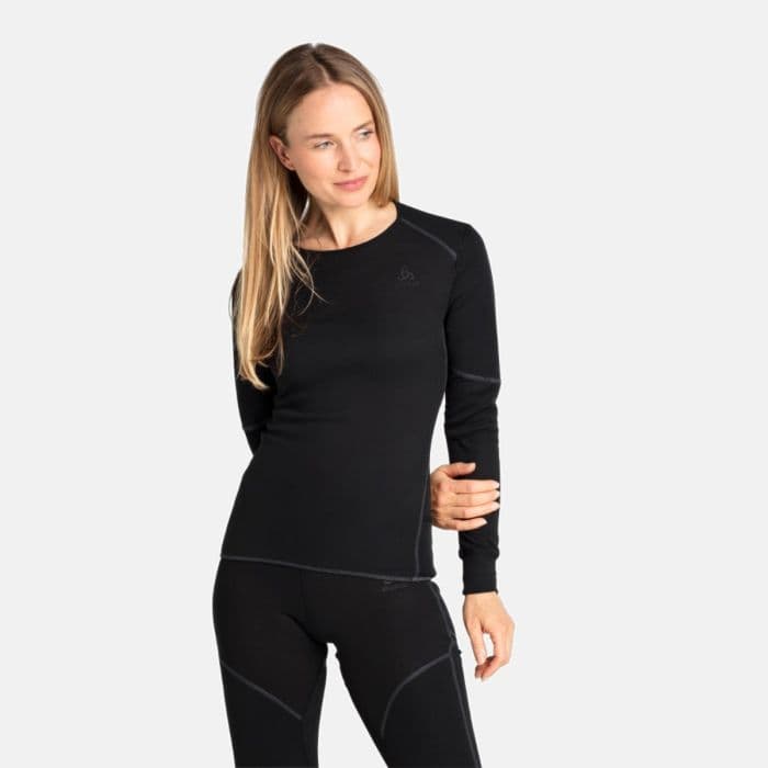 Odlo Merino 200 BL Top Crew Neck Pitkähiha, Kestävä ja Lämmin Juoksupaita, Sopii Kauden Ulkoiluun