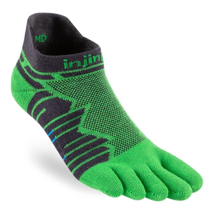 Injinji Ultra Run Mid Weight No-show Sukat Koko 37-40 - Vihreät, Erityisesti Juoksuun Suunnitellut Mukautuvat Sukat