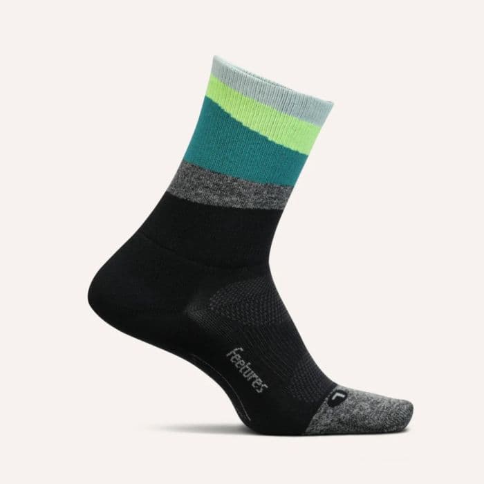 Feetures Elite Ultra Light Mini Crew Kompressiosukat Musta/Harmaa XL Juoksuun ja Harjoitteluun