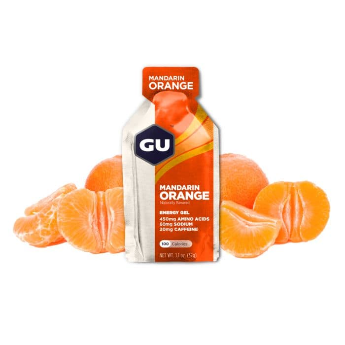 GU Energy Gel Kofeiini (Mandariini) - Energisoiva geeli juoksijoille, Koko: Yksi koko