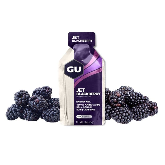 GU Energy Gel Kofeiinilla - Mustikka, nopeaa energiaa harjoitteluun ja kilpailuihin RunningXpertilta