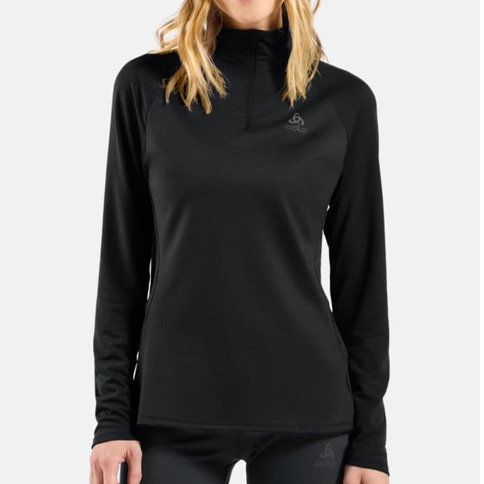 Odlo Essentials Ceramiwarm Mid Layer Half Zip K. XL Musta Naiset