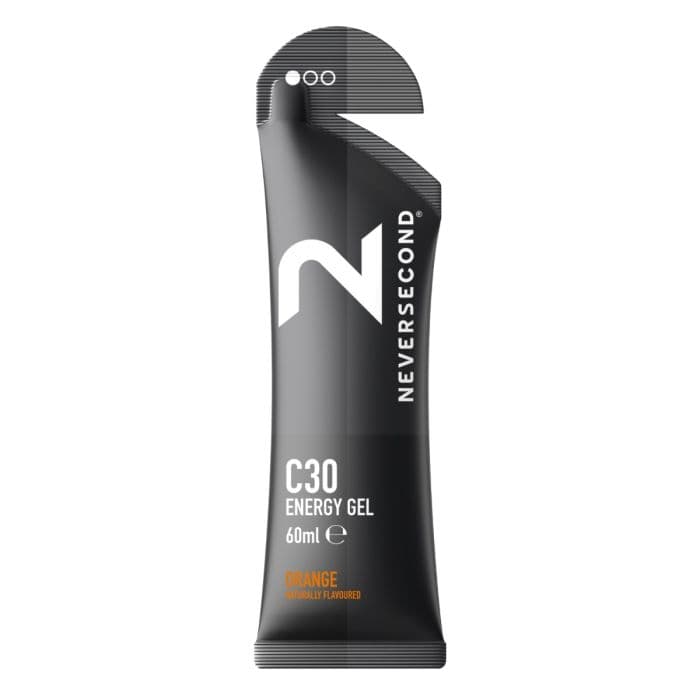 NeverSecond C30 Energi-geeli Appelsiini - 12 annosta, täydellinen kestävyysjuoksuun ja energiatankkaukseen.