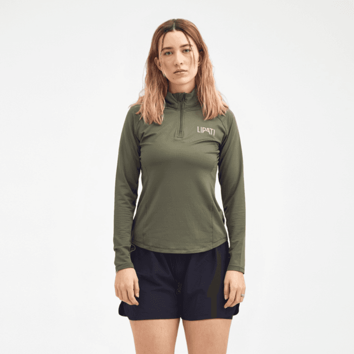 Lipati Moderate Half Zip Long Sleeve K. L Vihreä Naiset