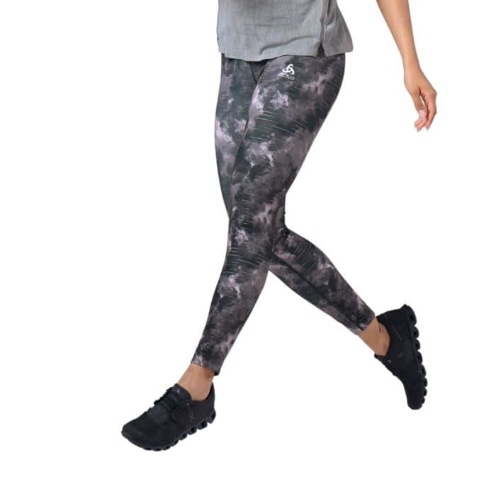 Odlo Tights Zeroweight Print Reflective K. S Harmaa / Musta Naiset