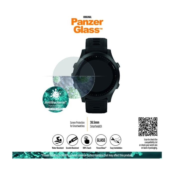 PanzerGlass K. ONESIZE 38,5mm Valkoinen - Suojakalvo juoksukelloille RunningXpertilta