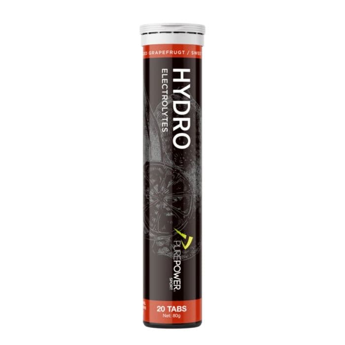 PurePower Hydro Tabs 20 kpl, Makea Viinirypäle - Energiatabletit juoksijoille, Koko Yksi, Valkoinen