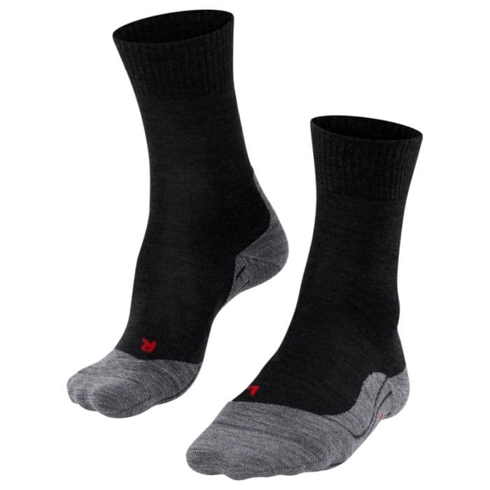 FALKE® TK5 Wander Sukat K. 39-41 Musta/Harmaa - Mukavat ja hengittävät vaellussukat aktiiviseen ulkoiluun
