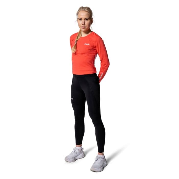 Swix Pace Hochbundtights XL naisille - Mustat juoksu- ja harjoitustightsit mukavuuden maksimoimiseksi