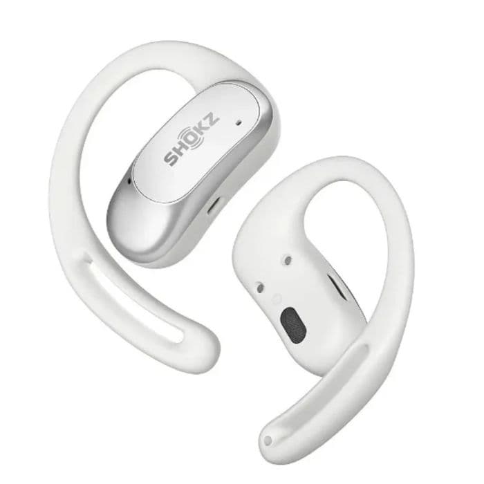 Shokz OpenFit Air K - Yhden koon langattomat kuulokkeet juoksuun, kevyt ja mukautuva valkoinen malli