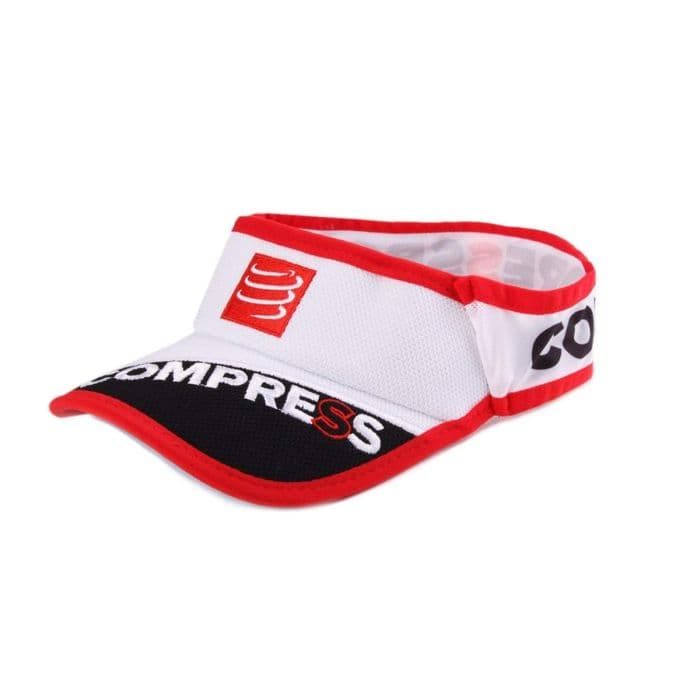 Compressport Ultralight Visor V2 Valkoinen – Kevyt ja hengittävä juoksuhattu optimaaliseen auringonsuojaukseen Gr. S/M