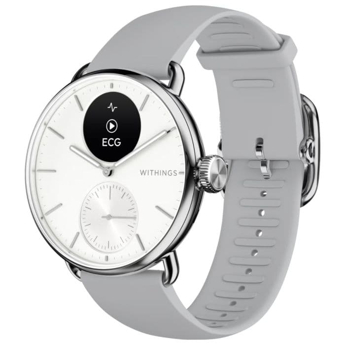 Withings Scanwatch 2 38mm - Valkoinen älykello juoksijalle, sykkeen seuranta ja GPS-toiminto.
