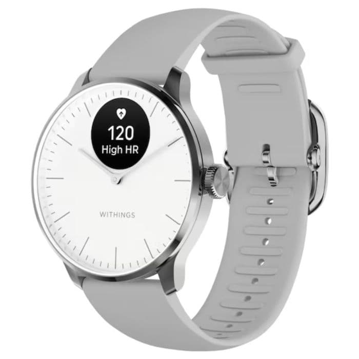 Withings Scanwatch Light 37mm - Valkoinen Älykello Juoksijalle, Monipuoliset Toiminnot ja Tyylikäs Design